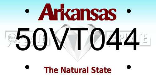 50VT044 Arkansas License Plate