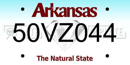 50VZ044 Arkansas License Plate