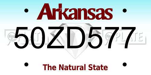 50ZD577 Arkansas License Plate