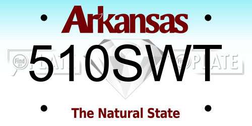 510SWT Arkansas License Plate
