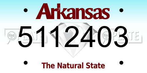5112403 Arkansas License Plate