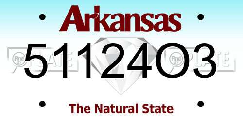 51124O3 Arkansas License Plate
