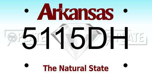 5115DH Arkansas License Plate