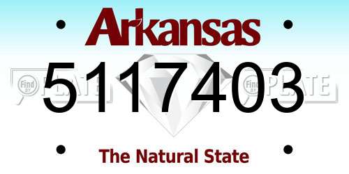5117403 Arkansas License Plate