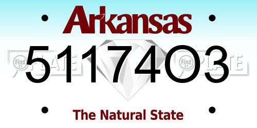51174O3 Arkansas License Plate