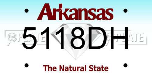 5118DH Arkansas License Plate