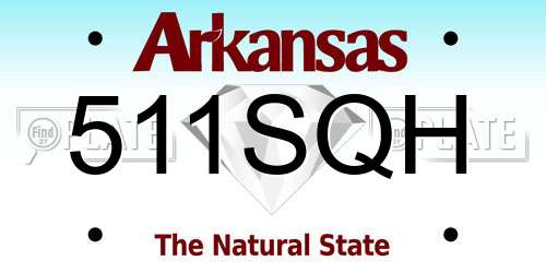 511SQH Arkansas License Plate