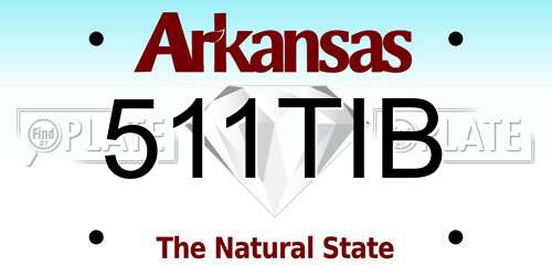 511TIB Arkansas License Plate