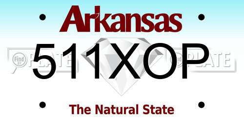 511XOP Arkansas License Plate