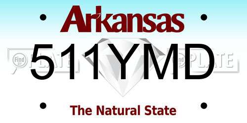 511YMD Arkansas License Plate
