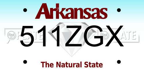 511ZGX Arkansas License Plate