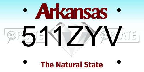 511ZYV Arkansas License Plate