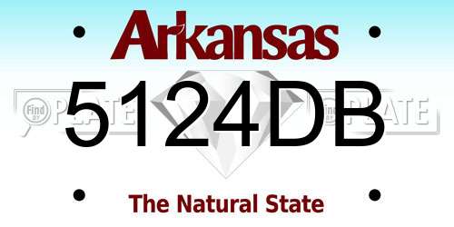 5124DB Arkansas License Plate