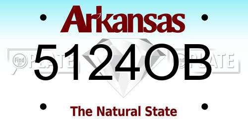 5124OB Arkansas License Plate
