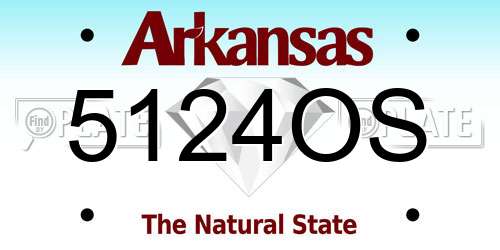 5124OS Arkansas License Plate