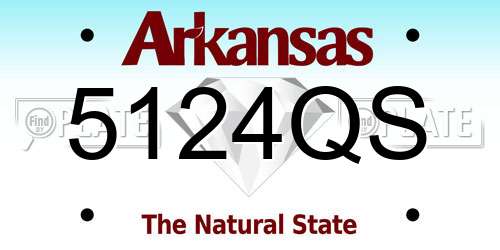 5124QS Arkansas License Plate