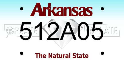 512A05 Arkansas License Plate