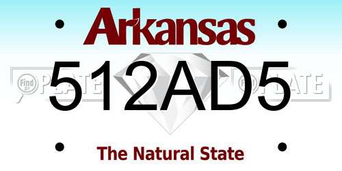 512AD5 Arkansas License Plate