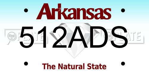 512ADS Arkansas License Plate