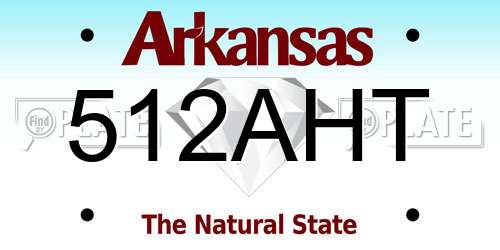 512AHT Arkansas License Plate