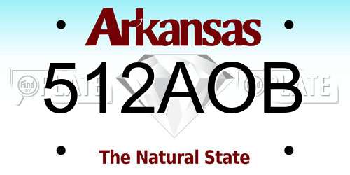 512AOB Arkansas License Plate