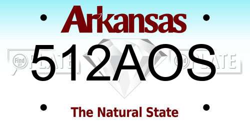 512AOS Arkansas License Plate