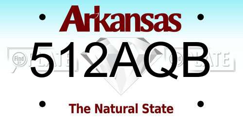 512AQB Arkansas License Plate