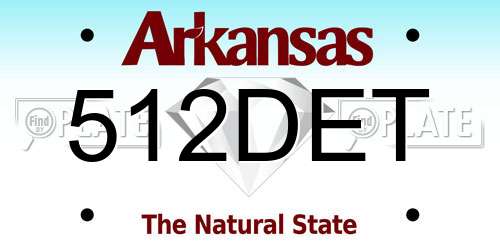 512DET Arkansas License Plate