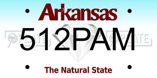 512PAM Arkansas License Plate