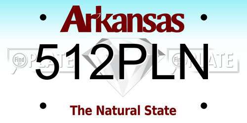 512PLN Arkansas License Plate