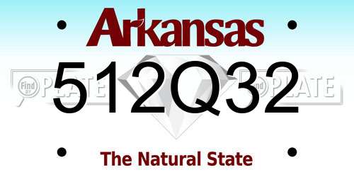 512Q32 Arkansas License Plate