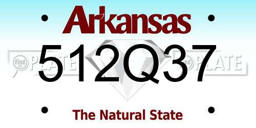 512Q37 Arkansas License Plate