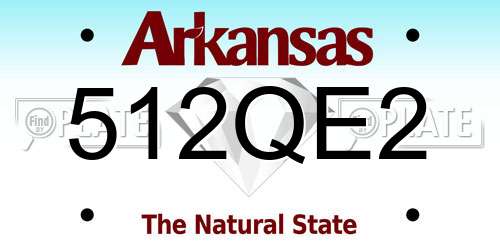 512QE2 Arkansas License Plate