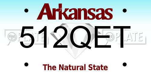 512QET Arkansas License Plate