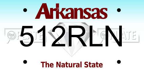 512RLN Arkansas License Plate