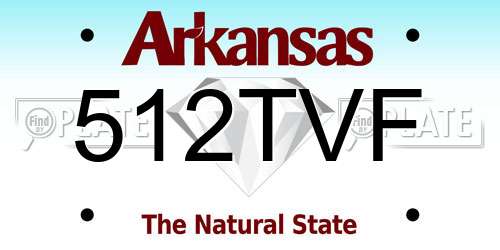 512TVF Arkansas License Plate