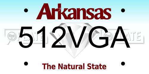 512VGA Arkansas License Plate