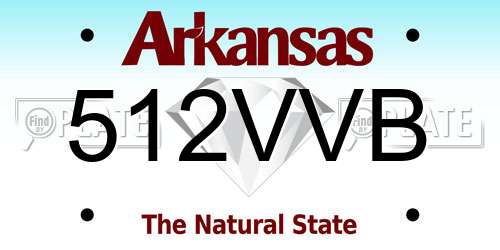 512VVB Arkansas License Plate