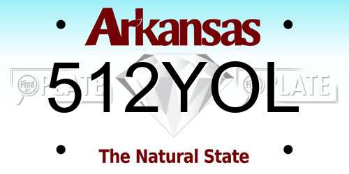 512YOL Arkansas License Plate