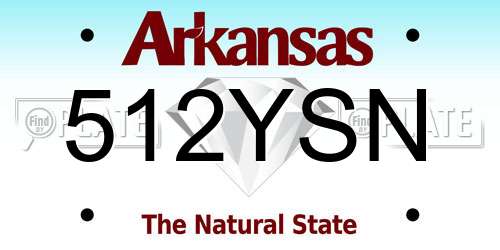 512YSN Arkansas License Plate