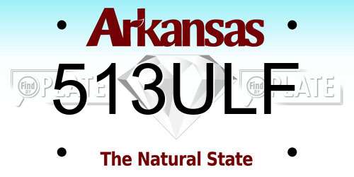 513ULF Arkansas License Plate
