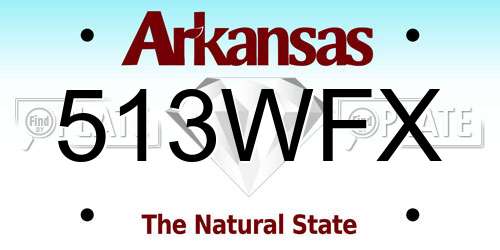 513WFX Arkansas License Plate