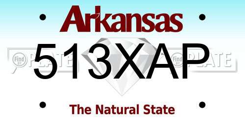 513XAP Arkansas License Plate