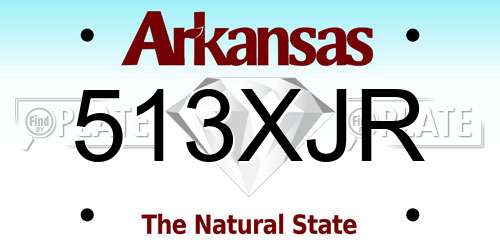 513XJR Arkansas License Plate