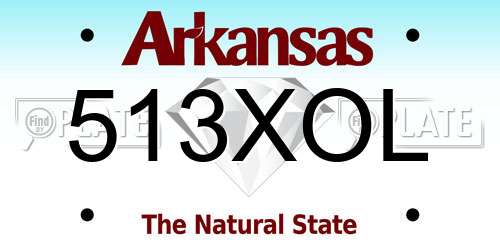 513XOL Arkansas License Plate