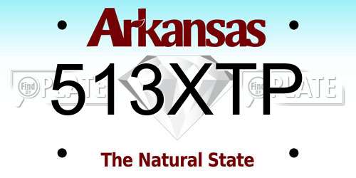 513XTP Arkansas License Plate