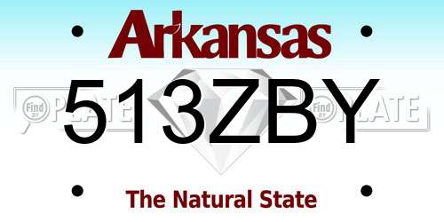 513ZBY Arkansas License Plate