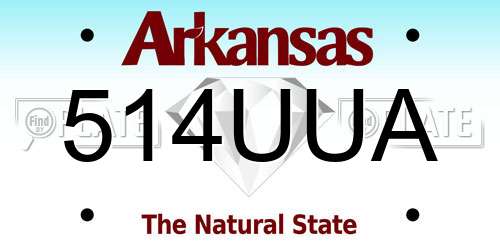 514UUA Arkansas License Plate