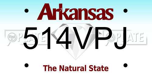 514VPJ Arkansas License Plate