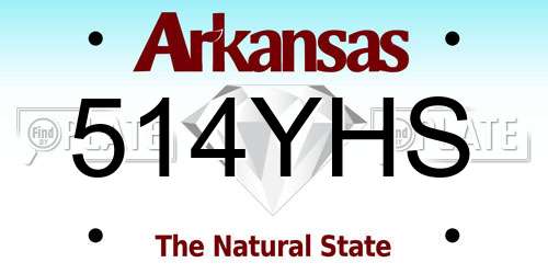 514YHS Arkansas License Plate